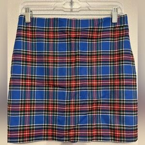 J crew blue plaid mini skirt